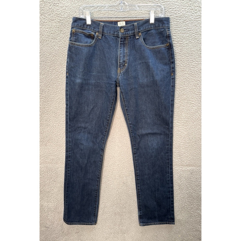 J‎ Crew Jeans Mens 32x32 Blue Denim Urban Slim Straight Leg Dark Wash Preppy
